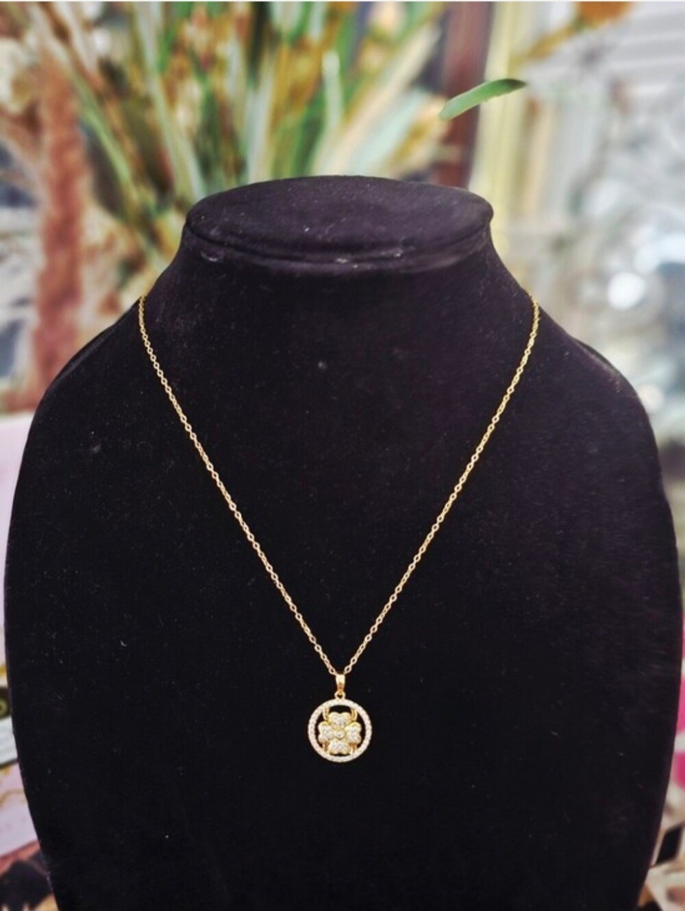 Stainless Steel Necklace W/ Clover Pendant  (NWOT)